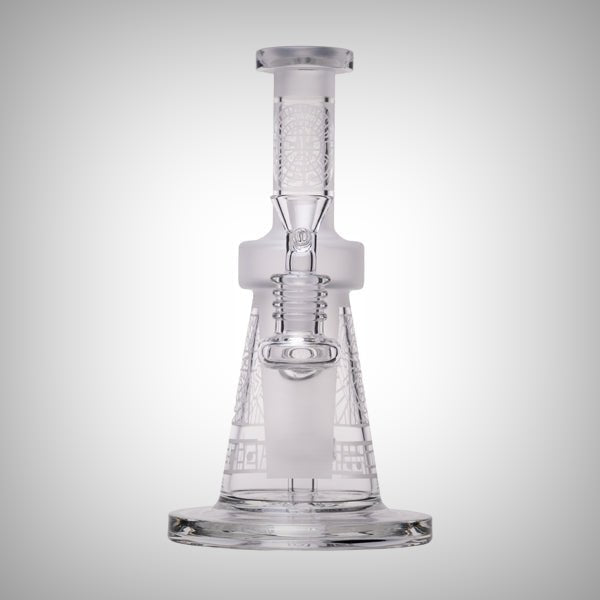 Human Grade Aztec Water Pipe – 7.75″ Sandblasted Glass by Human Grade | Water Pipe | 421Store online smoke shop