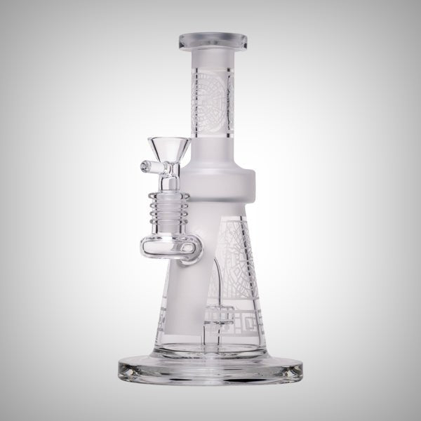 Human Grade Aztec Water Pipe – 7.75″ Sandblasted Glass by Human Grade | Water Pipe | 421Store online smoke shop
