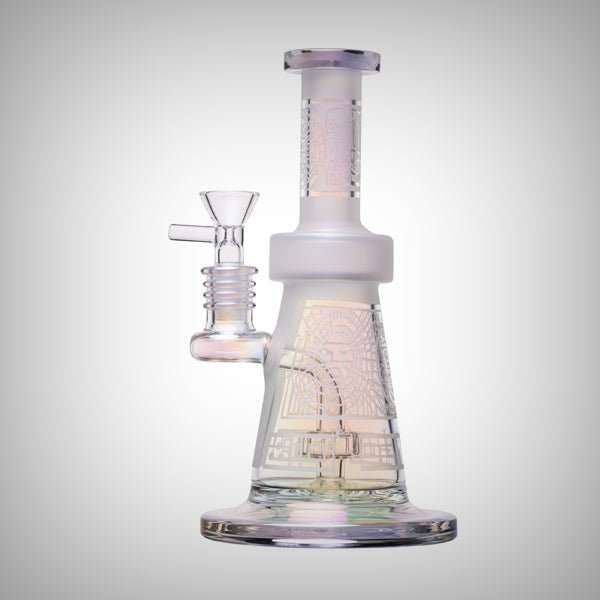Human Grade Aztec Water Pipe – 7.75″ Sandblasted Glass by Human Grade | Water Pipe | 421Store online smoke shop