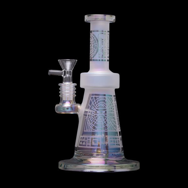 Human Grade Aztec Water Pipe – 7.75″ Sandblasted Glass by Human Grade | Water Pipe | 421Store online smoke shop
