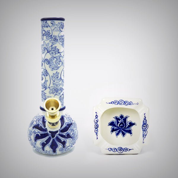 The Blue Vines from Minh Le Studio - Hand Made Ceramic Bong by Minh Le Studio | | 421Store online smoke shop
