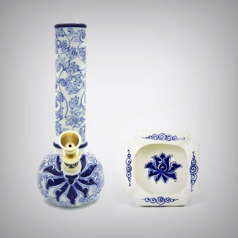 The Blue Vines from Minh Le Studio - Hand Made Ceramic Bong by Minh Le Studio | | 421Store online smoke shop