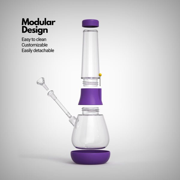 12-inch Weday modular glass water pipe with diffused downstem