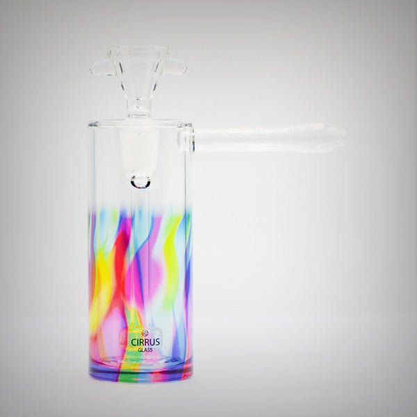 5.5-inch glass bubbler with integrated water reservoir