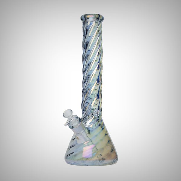 9", 12", or 15" Twisted Iridescent Beaker from Human Grade by Human Grade | Water Pipe | 421Store online smoke shop