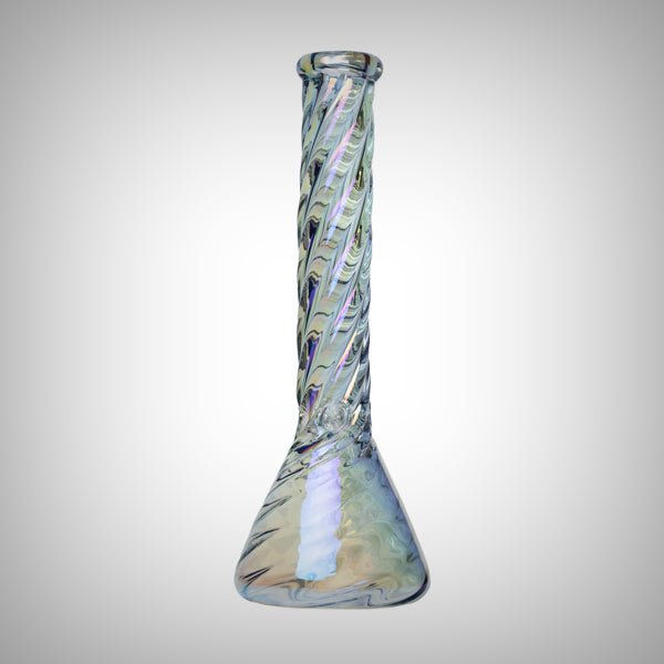 9", 12", or 15" Twisted Iridescent Beaker from Human Grade by Human Grade | Water Pipe | 421Store online smoke shop