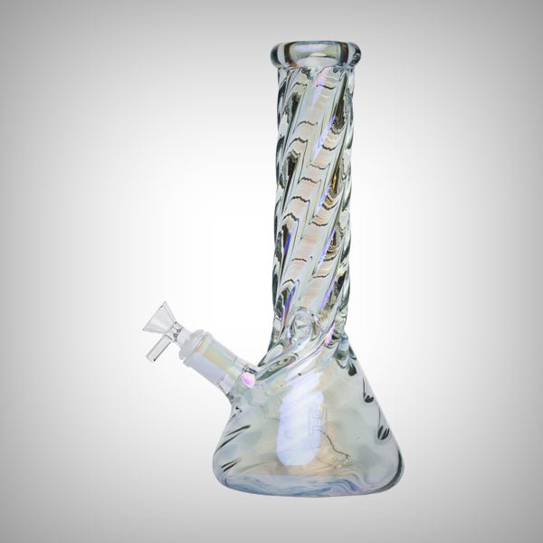 9", 12", or 15" Twisted Iridescent Beaker from Human Grade by Human Grade | Water Pipe | 421Store online smoke shop