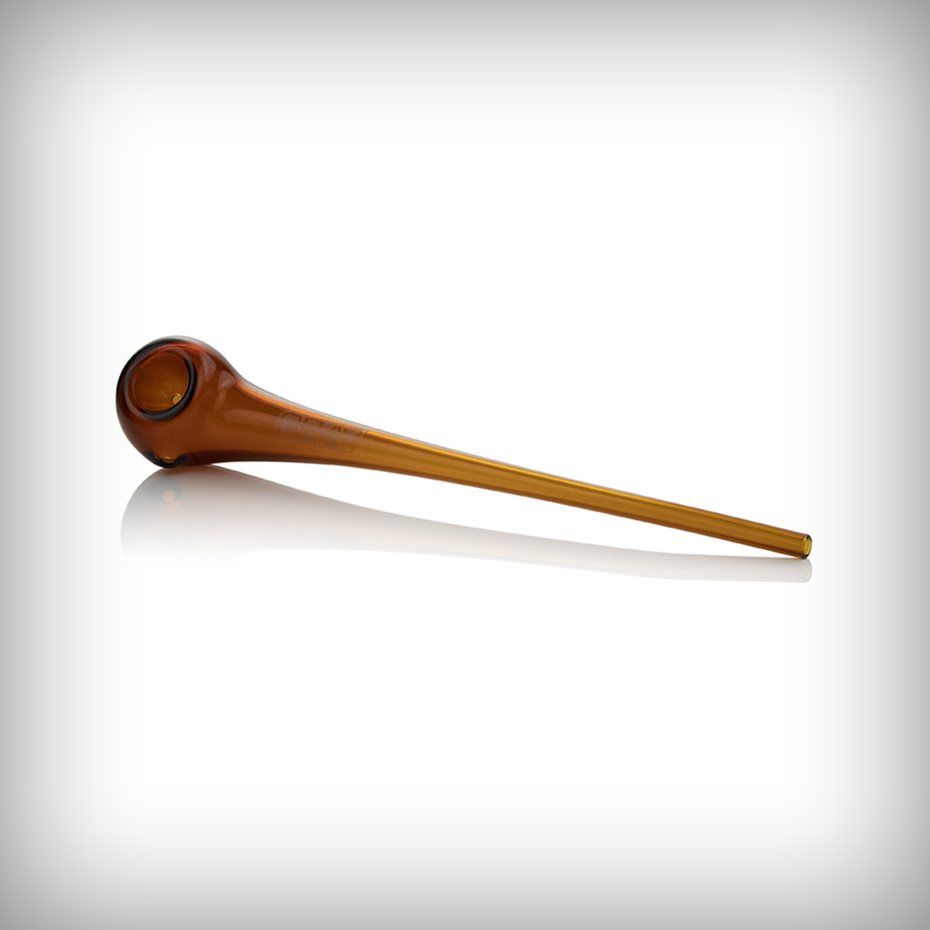 Amber GRAV Gandalf Glass Pipe shown in side profile