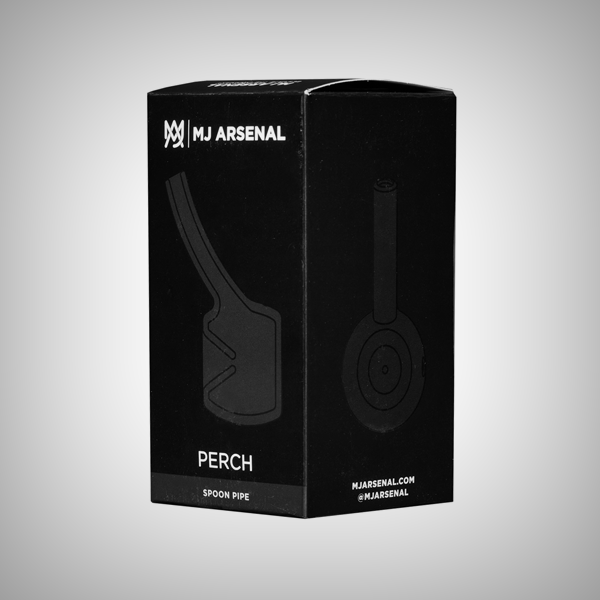 Angled view of the MJ Arsenal Perch glass pipe