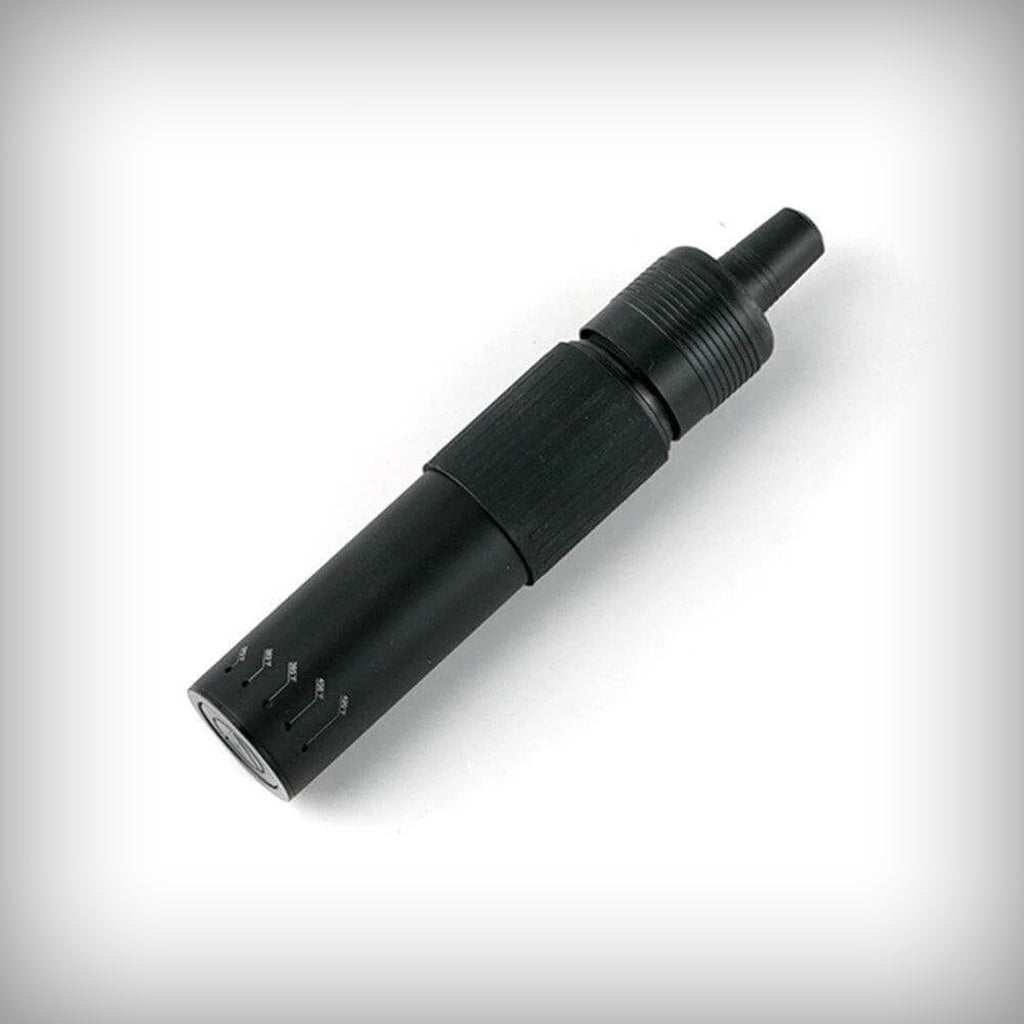 Angled view of the black VIVANT VLeaF pen-style vaporizer