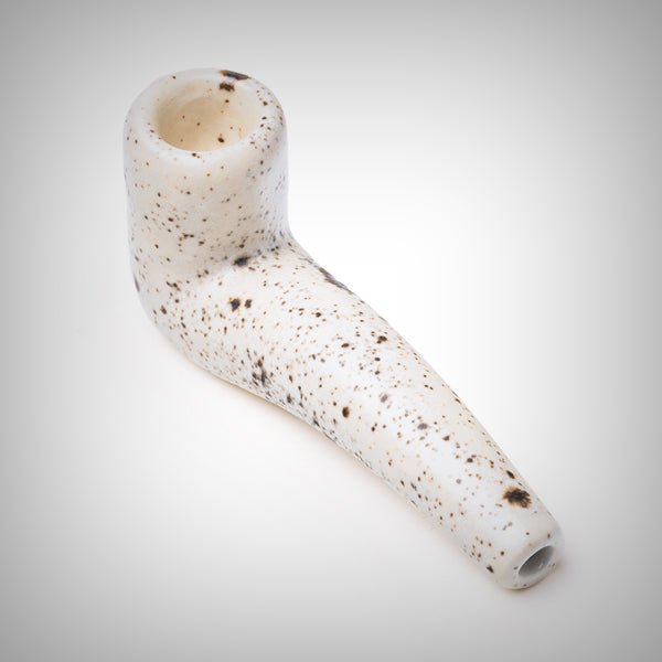 Artisan ceramic sherlock smoking pipe close-up