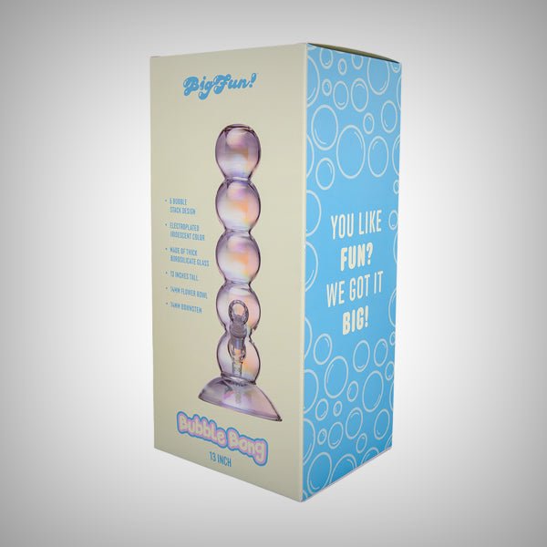 BIGFUN! Bubble Bong 13-inch retail box showing product features