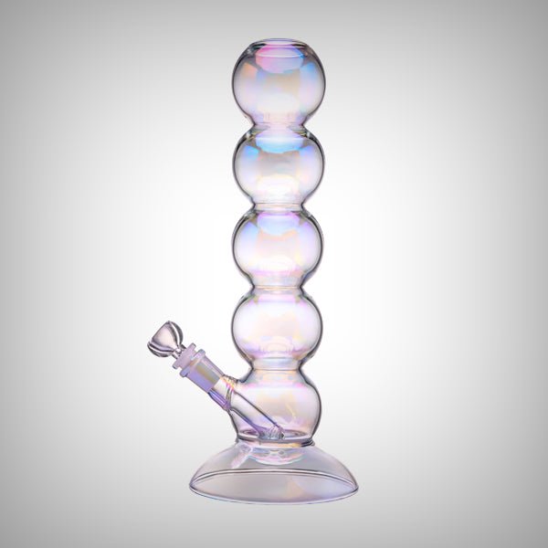 BIGFUN! Bubble Bong close-up of stacked rounded glass chambers
