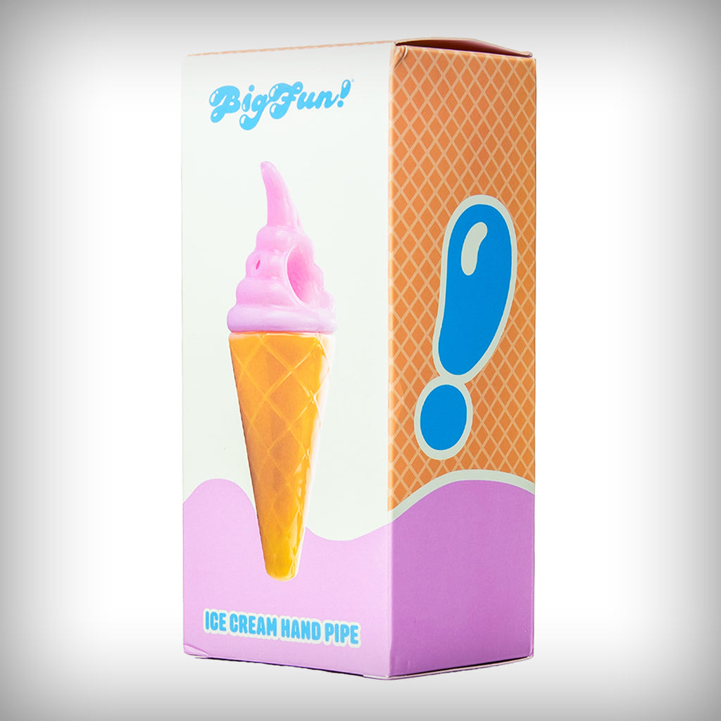 BIGFUN! Ice Cream Hand Pipe retail box with Strawberry pipe illustration
