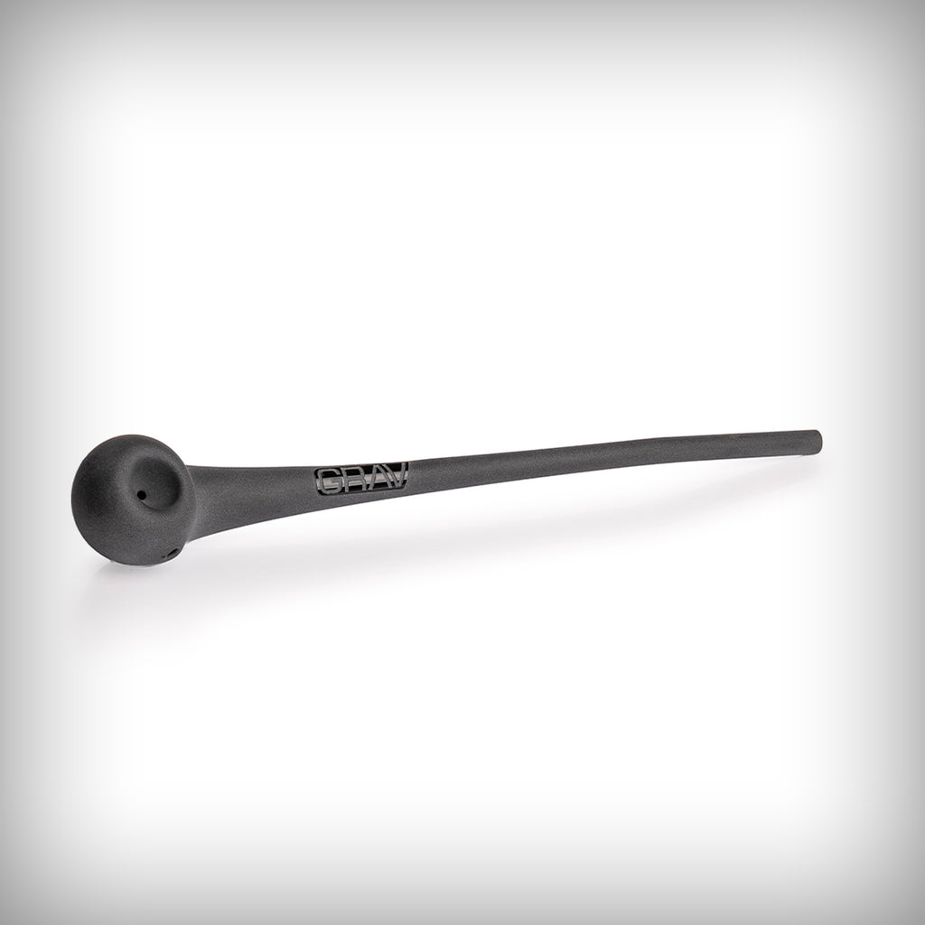 Black GRAV Sandblasted Gandalf glass pipe shown in side profile