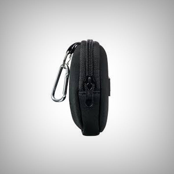 Black GRAV zip-up carrying case with logo and metal clip