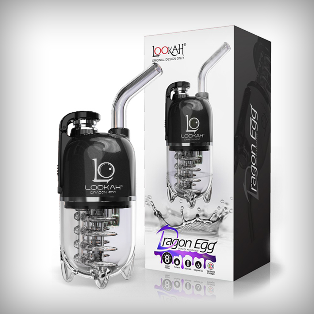 Black LOOKAH Dragon Egg electric dab rig with retail packaging