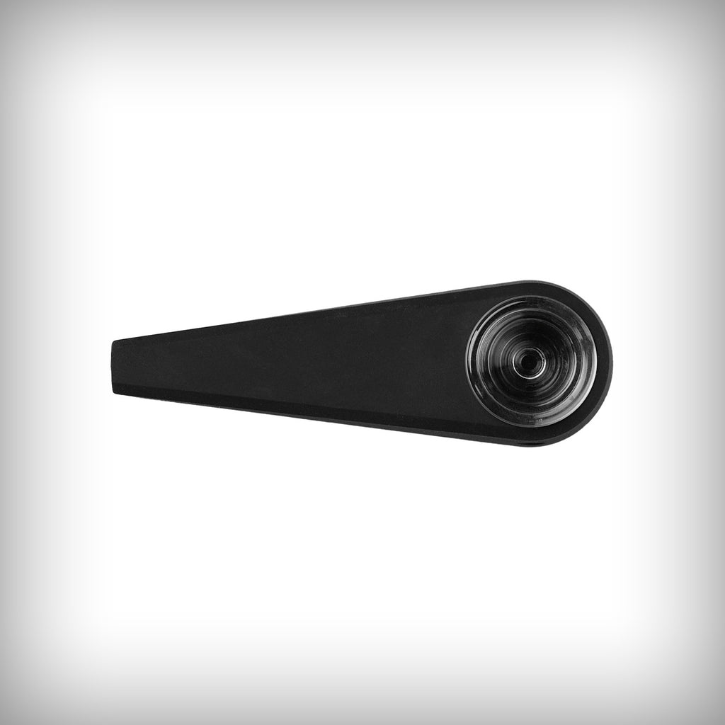 Black Softglass Token Hand Pipe viewed from above with glass bowl visible