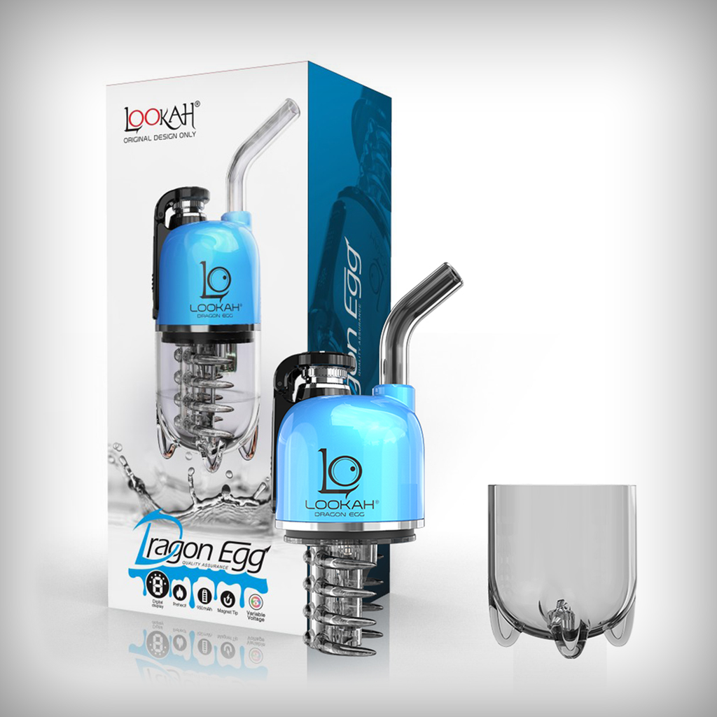 Blue LOOKAH Dragon Egg electric dab rig with retail packaging
