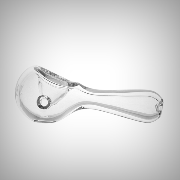 Borosilicate glass hand pipe with left-side carb