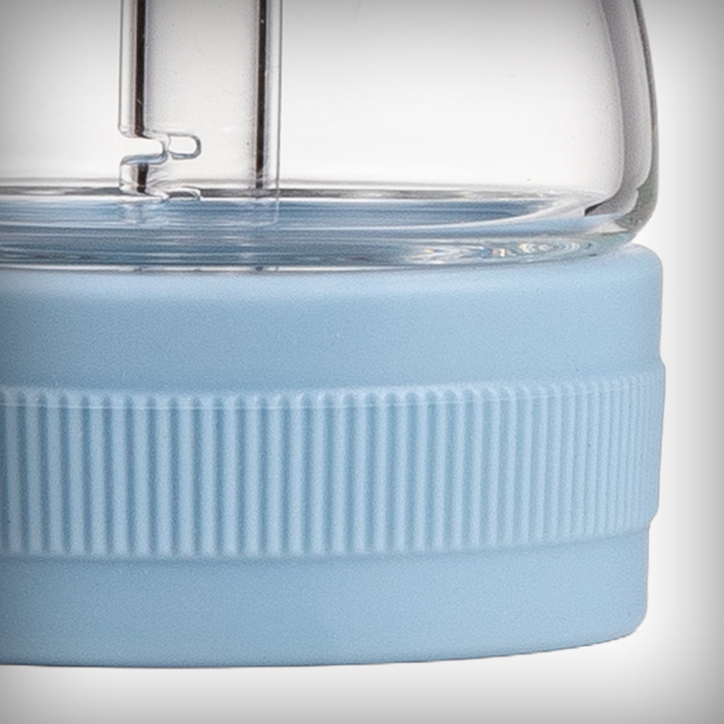 Bottom view of Cerulean Softglass Core Bubbler with silicone foot
