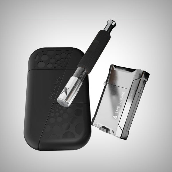 Brown Rosewood Pipe X Holder Bundle with analog vaporizer, holder, and torch lighter