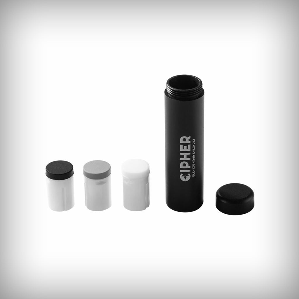 Cipher NOVA smell-proof pod container with three refillable ceramic pods