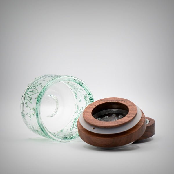Cirrus glass grinder in Sativa finish