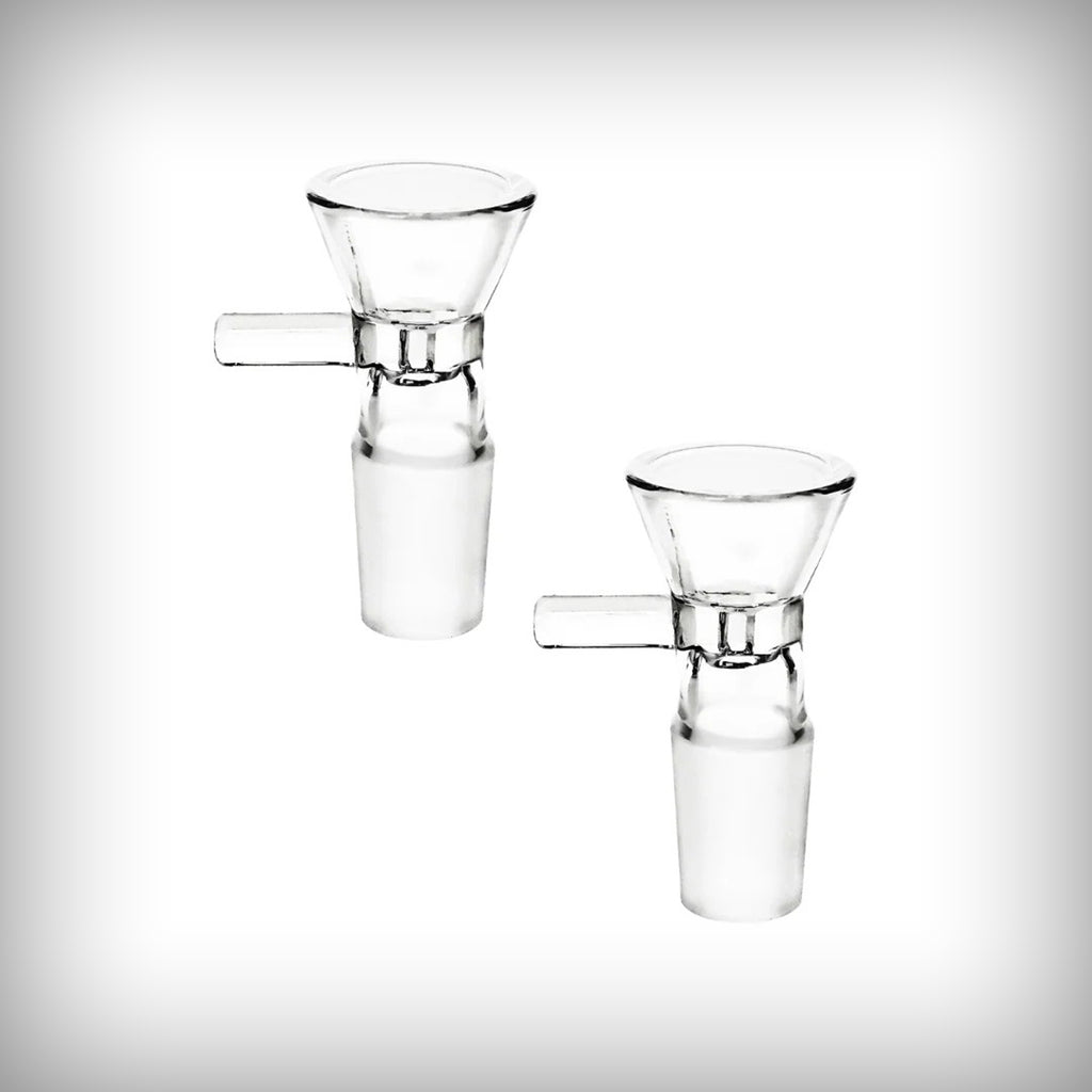 Clear Prism 18mm borosilicate glass bowl, two-piece bundle