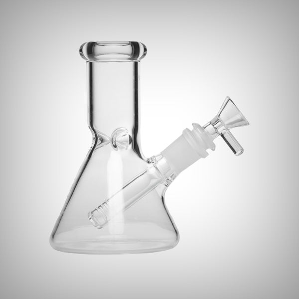 Clear glass beaker bong with ice pinch design