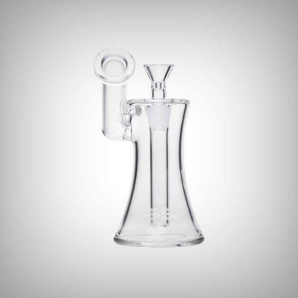 Clear glass hourglass bubbler with 14mm bowl