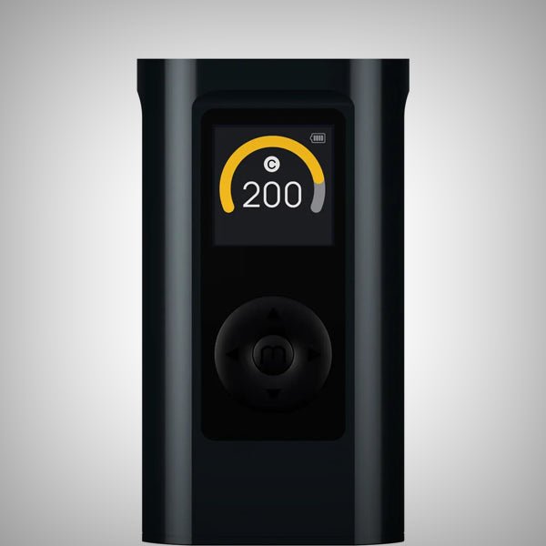 Close-up of Arizer Solo III V2.0 display showing 200 and control buttonClose-up of Arizer Solo III V2.0 display showing 200 and control button