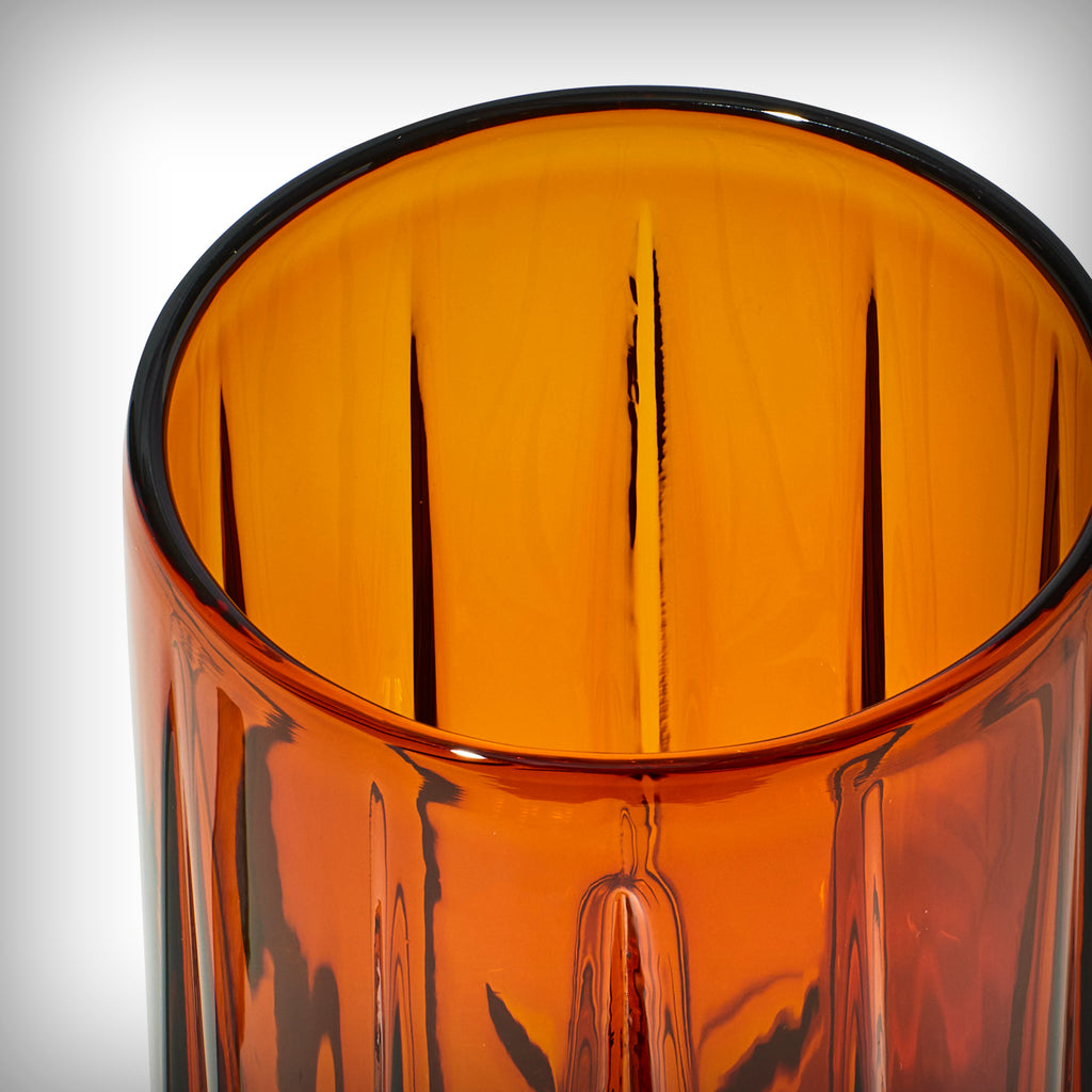 Close-up of Baltic Amber NWTN Home Highball Gravity Bong glass core