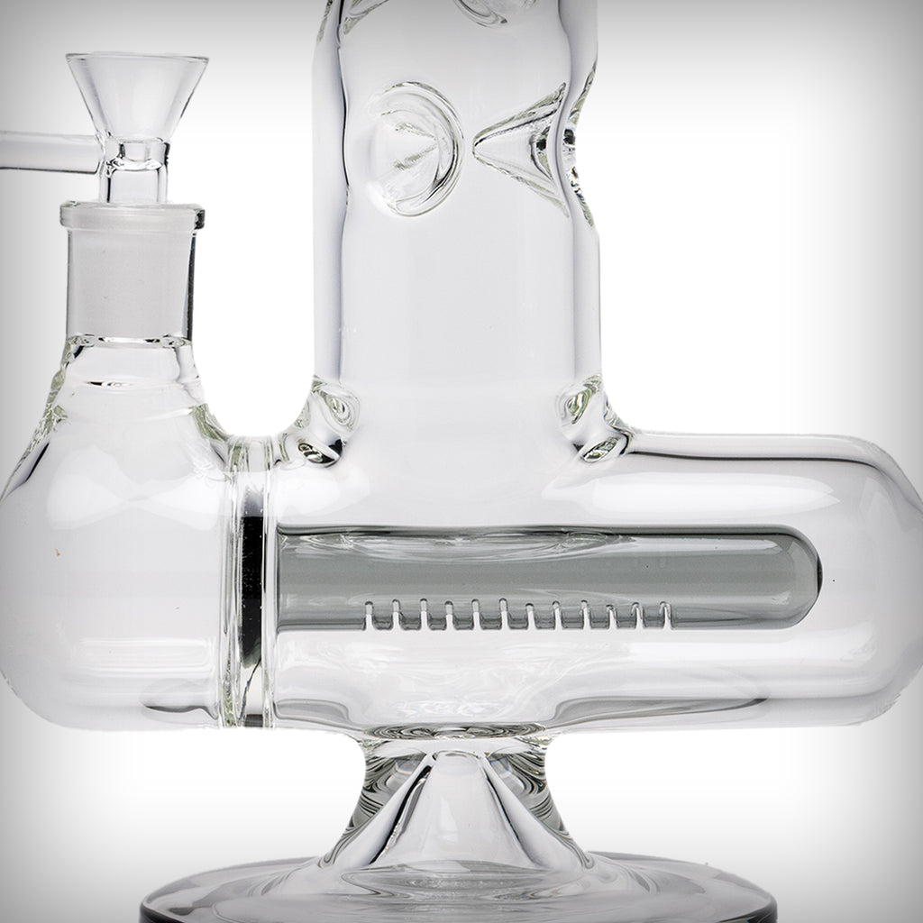 Close-up of Human Grade Inline Tube water pipe horizontal inline percolator and 14mm joint