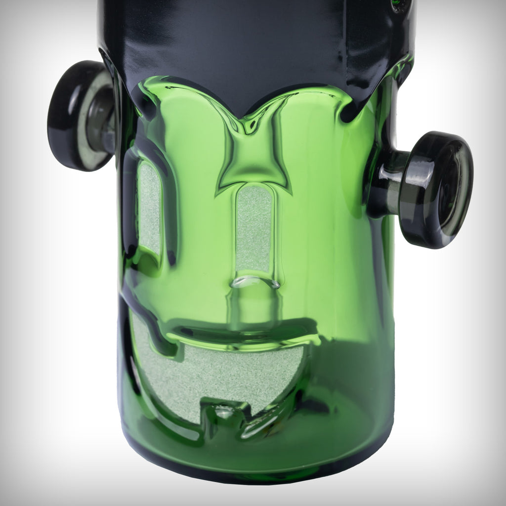 Close-up of MJ Arsenal Frankenbubbler front glass body and side controls
