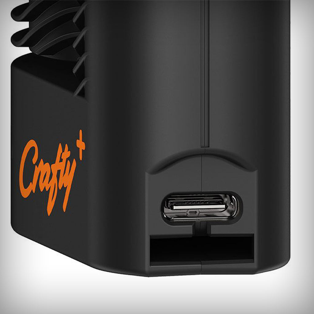Close-up of the STORZ & BICKEL CRAFTY+ USB-C charging port