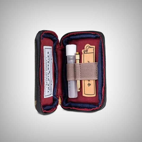 Compact Revelry chillum case with glass pipe