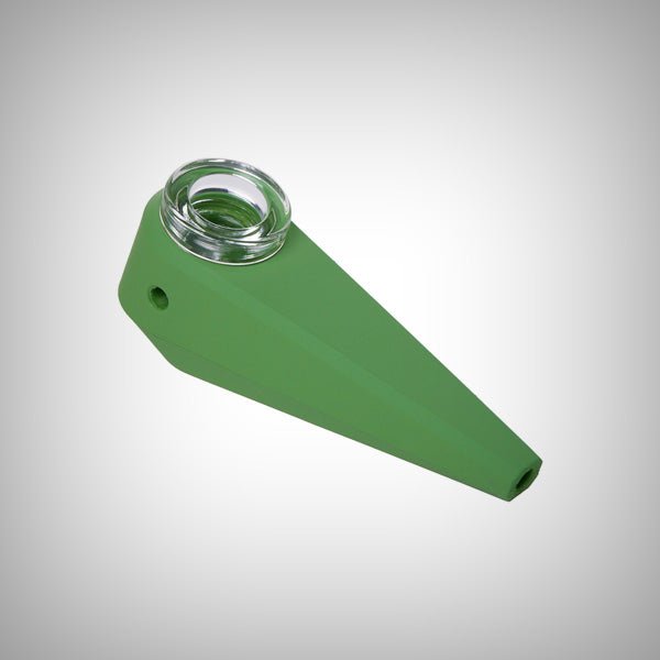 Compact Softglass hand pipe with silicone bowl cover