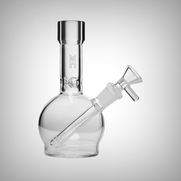 Compact borosilicate glass water pipe by Human Grade