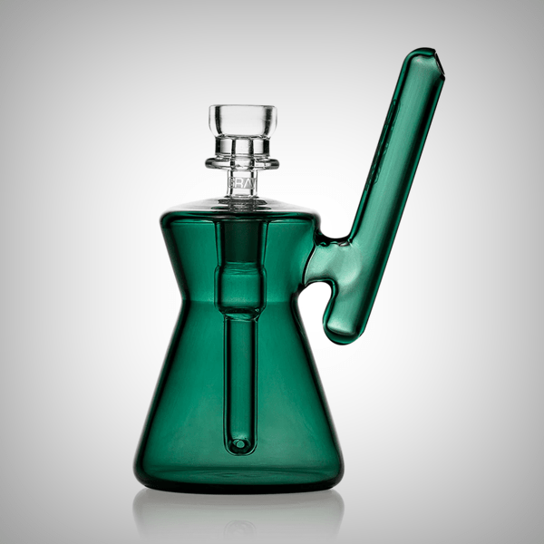 Compact hourglass bubbler designed for smooth water-filtered hits