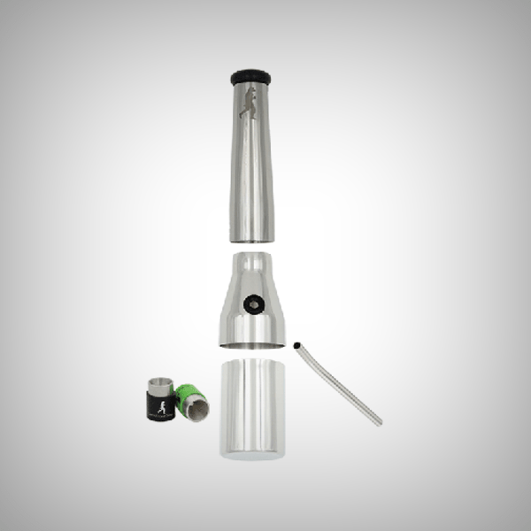Compact travel water pipe made from polished stainless steel