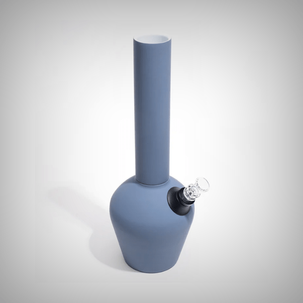 Durable metal beaker bong with glass bowl