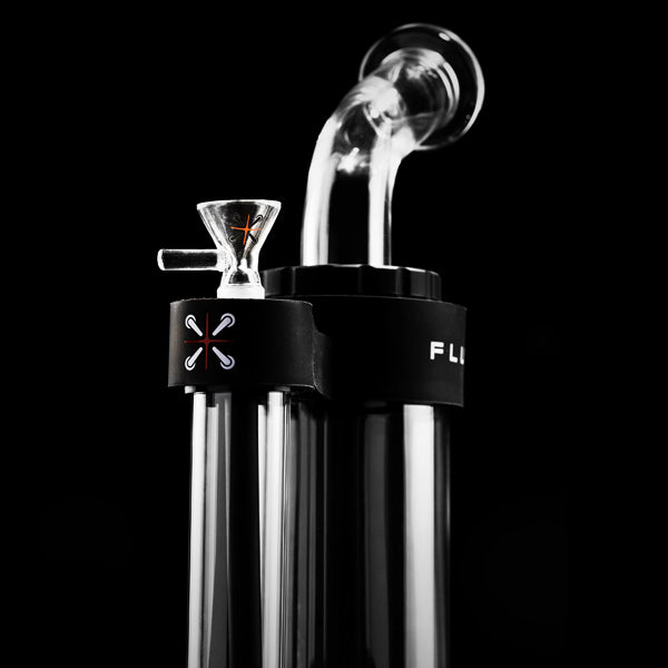 Flux bong with curved and straight mouthpieces