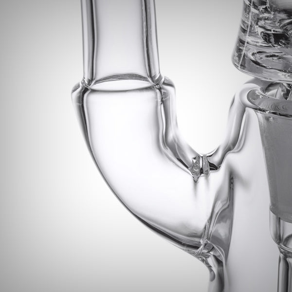Front view of MJ Arsenal Lumina Bubbler with clear glass bowl