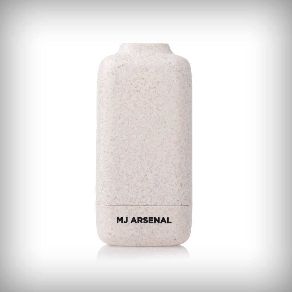 Front view of the MJ Arsenal Houdini Bio portable smoke filter in speckled white
