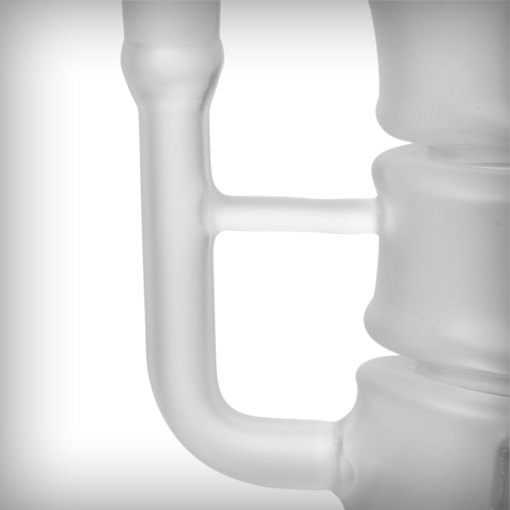 Front view of the MJ Arsenal Skele-Tube skeleton-inspired glass water pipe