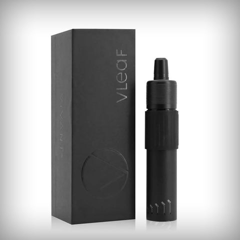 Front view of the VIVANT VLeaF vaporizer in a black and green display
