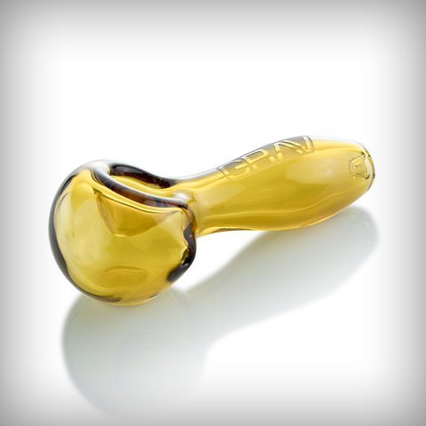 GRAV Classic Spoon amber glass hand pipe angled view