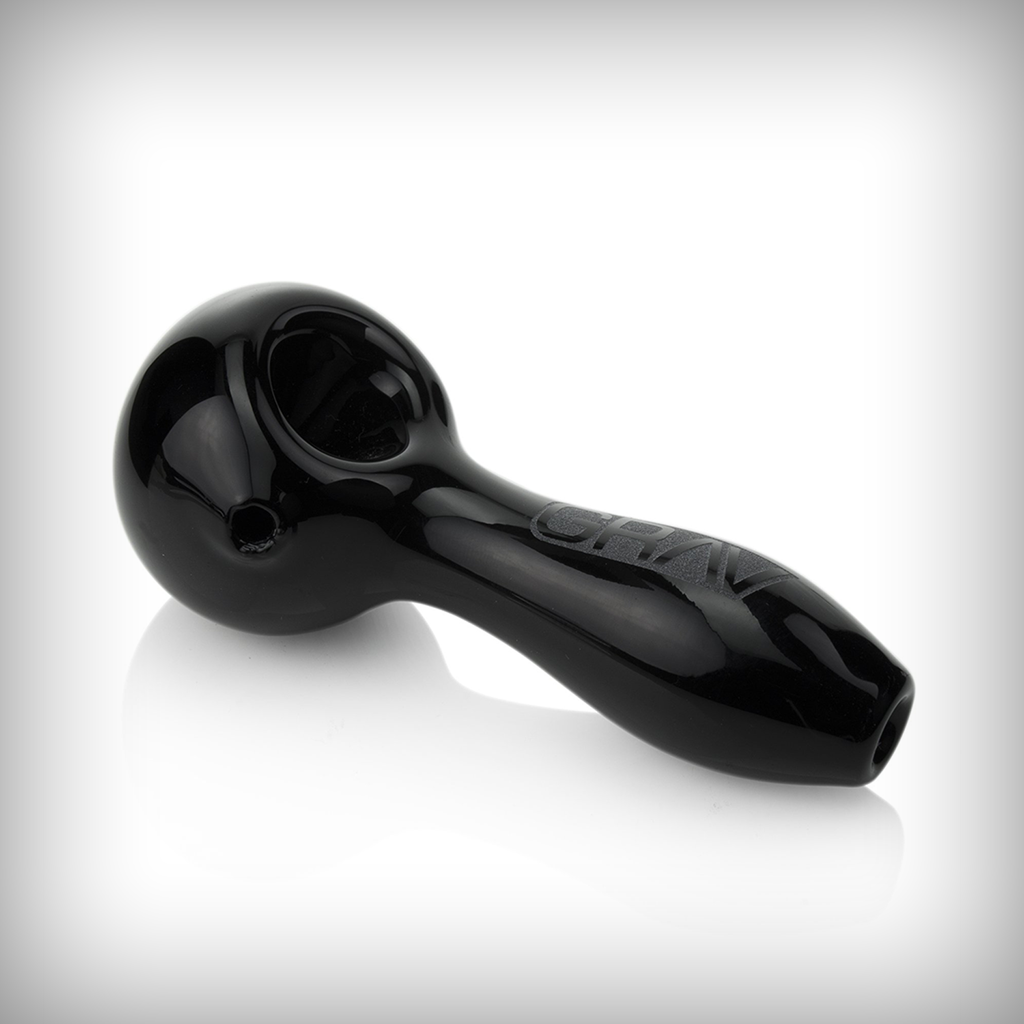 GRAV Classic Spoon black glass hand pipe
