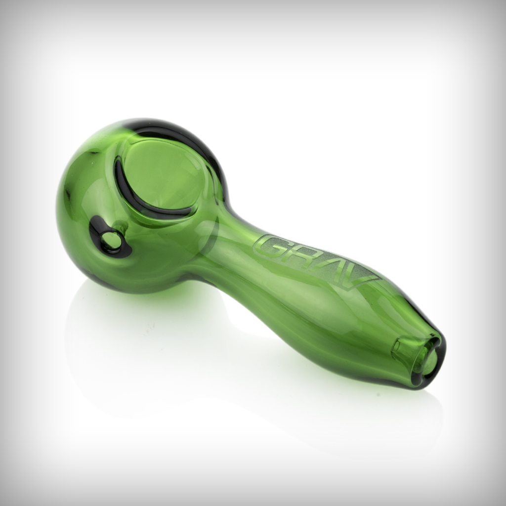 GRAV Classic Spoon green glass hand pipe